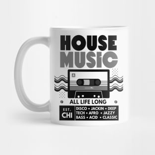 HOUSE MUSIC  - Cassette  (Grey/Black) Mug